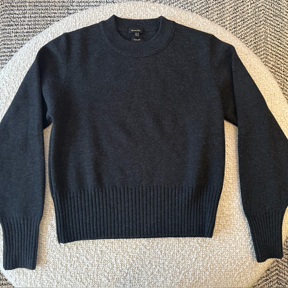 Massimo Dutti Charcoal Crewneck Sweater